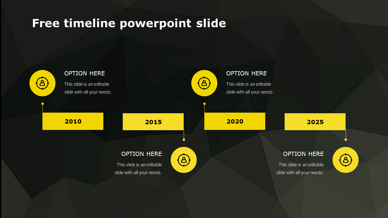 Free timeline powerpoint slide-4-yellow